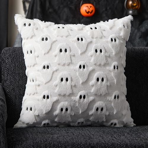 DFXSZ Halloween Pillow Covers 24x24 inch 2Pcs White Ghost Halloween Decor