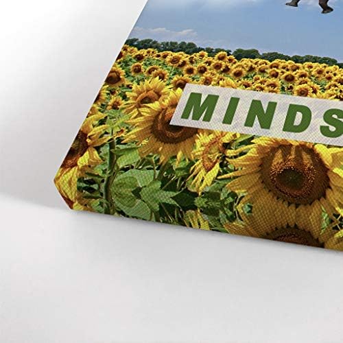 Smile Art Design Mindset Elephant with Balloon Sunflower Field Motivational Wall Art Canvas Print Inspirational Wall Art Entrepreneur Quote Canvas Print Modern Office Decor Gift Ready to Hang 40x30