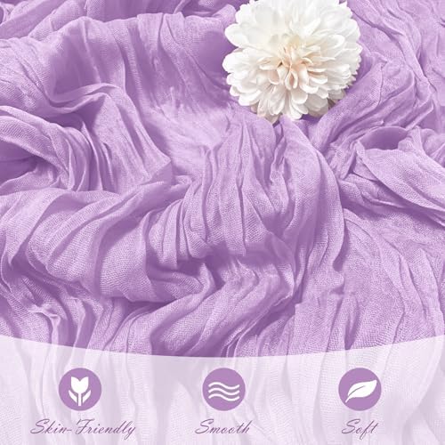 15 Pack Lavender Cheesecloth Table Runner 17 x 108 inch Cheese Cloth Table Runners 9ft Lavender Table Runner Rustic Romantic Sheer Gauze Runner for Wedding Party Baby Shower Table Decoration