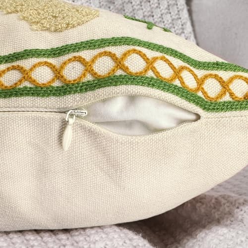 Alysheer Floral Embroidered Throw Pillow Cover 18"x18" Set of 2 White Daisy