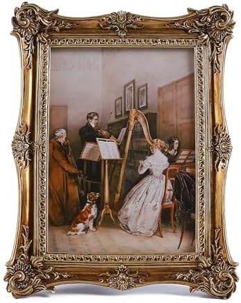 SIKOO Vintage Picture Frames 5x7 Antique Ornate Picture Frame Wall Mount and Tabletop Display Vintage Wall Decor Gallery Bronze Gold