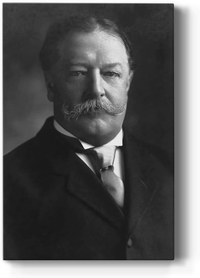 Renditions Gallery William Howard Taft Presidental Portrait Wall Art, Premium Gallery Wrapped Canvas Decor, Ready to Hang, 48 in H x 32 in W, Made in America Print