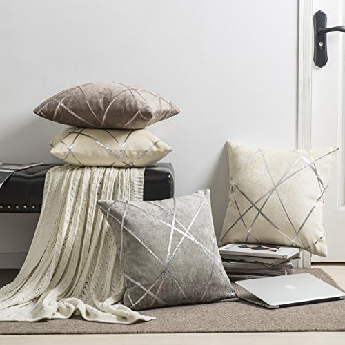 GIGIZAZA Decorative Throw Pillow Covers 26 x 26,Ivory White Sofa Thick Cushion Pillow Covers,Square Luxury Pillows 2 Set