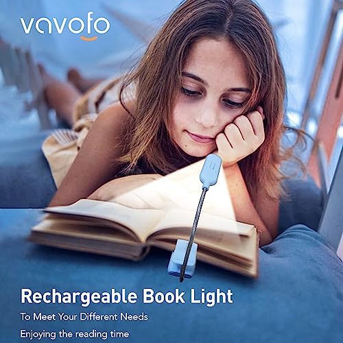 VAVOFO Rechargeable Reading Light, Clip on Book Light for Reading in Bed