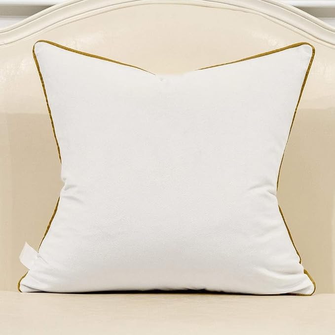 Avigers Throw Pillow Cover 18 x 18 Inch, White Gold, Velvet, Hidden Zipper