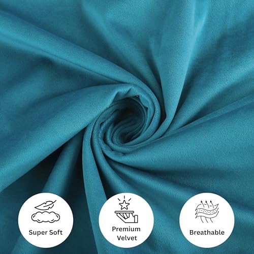 RELY+ Pack of 2 Throw Pillow Covers 18x18 Inch Velvet Soft Cozy Solid Decoration Gifts Pillow Covers Luxury Cushion Case for Sofa Couch Bedroom Living Room (Turquise, 18 X 18)