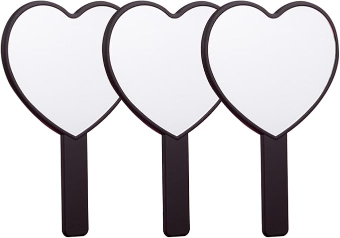 Beaupretty 3pcs Heart Makeup Mirror Heart Shaped Mirror Handheld Cosmetic Mirror Vanity Mirror