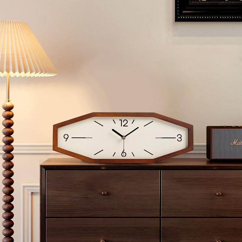 Wooden Retro Wall Clocks, 18 Inches Square Clocks Rectangular Wall Clock