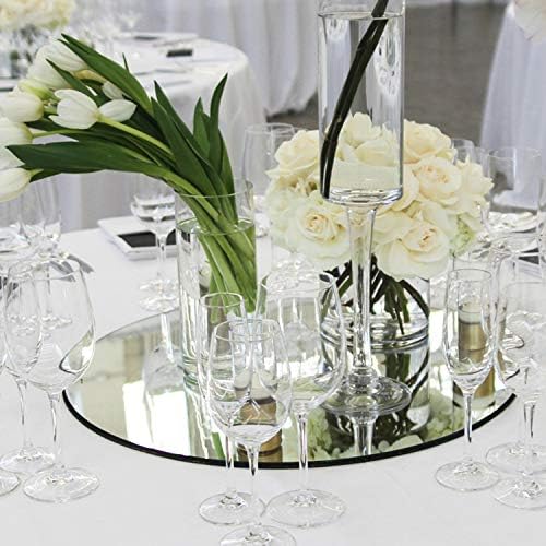9 Inch Round Mirror for Tables at Wedding, Mirror Tiles for Crafts and DIY Projects