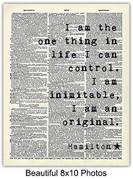 Musical Quote Set - Motivational Inspirational Broadway Play Merchandise - Gift for American History Fans - Wall Art Decor Room Decoration Poster Prints - 3-8x10 Unframed