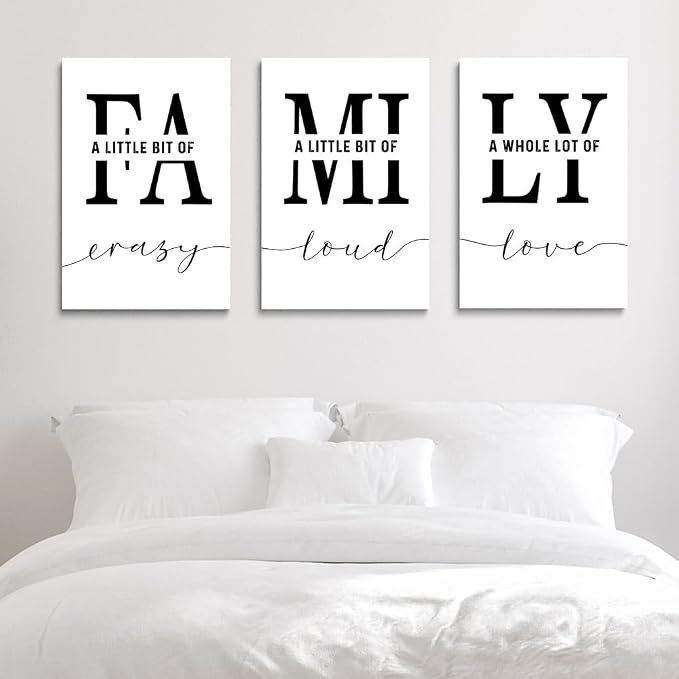 GUBIYU Home Wall Art for Living Room & Dining Room - Inspirational Quotes Poster, Family Sign, 16"x24" Canvas Print