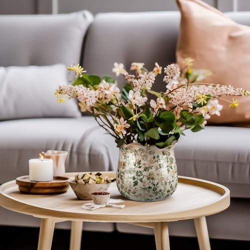 Newtay 6 Inch Vintage Ceramic Planters Crackle Glaze,Plain