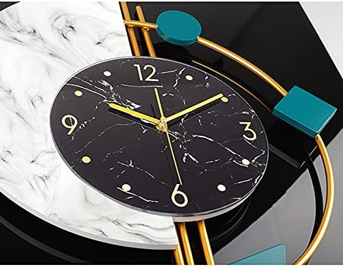 Large Wall Clocks for Living Room, Modern Silent Wall Clocks Operated Non-Ticking, Quartz Clock Metal Glass Decoration for Living Room, Kitchen, Dining Room, Bedroom