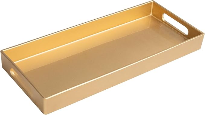 MAONAME Golde Bathroom Tray, Rectangular Toilet Tank Trays with Handles