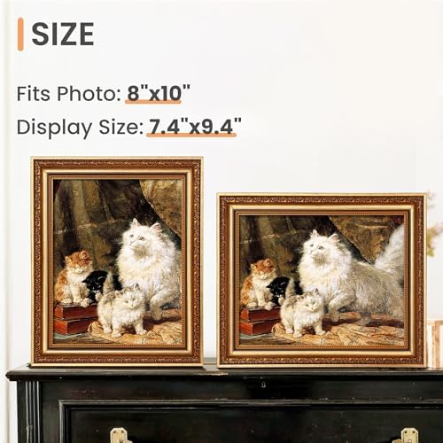 upsimples Vintage 8x10 Picture Frame, Antique Bronze&Black Frames 2 Pack