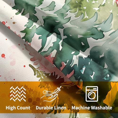 Christmas Tree Outdoor Throw Pillow Cover 20x20 Inch Set of 2 Winter Colorful Pine Tree Cushion Covers Xmas Holiday Theme Accent Pillowcase for Home Bedroom Sofa Patio