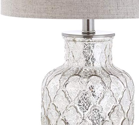 JONATHAN Y Alvord 24.5" Glass Table Lamp, Mercury Silver, Set of 2
