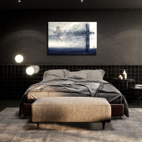 YONICA Jesus Wall Decor, Christian Cross Wall Home Posters, Judah Religious Lord Prayer Bible Wall Art Framed Canvas 18"x24"(45x60cm)