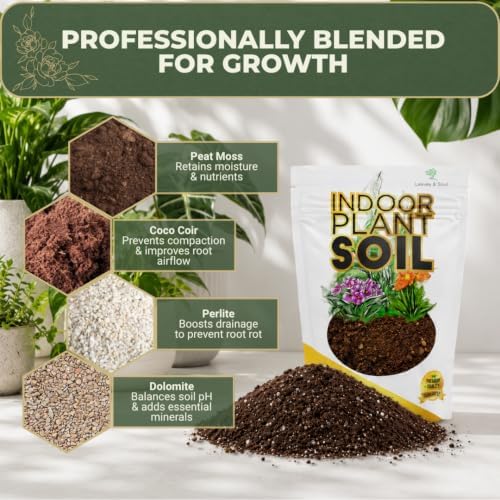 Leaves & Soul Indoor Plant Soil 8.2 Qt Houseplant Potting Soil for Indoor