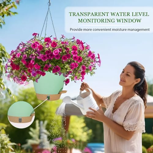 Hanging Planter for Indoor Plants 8 Inch, 2 Pack, Self Watering