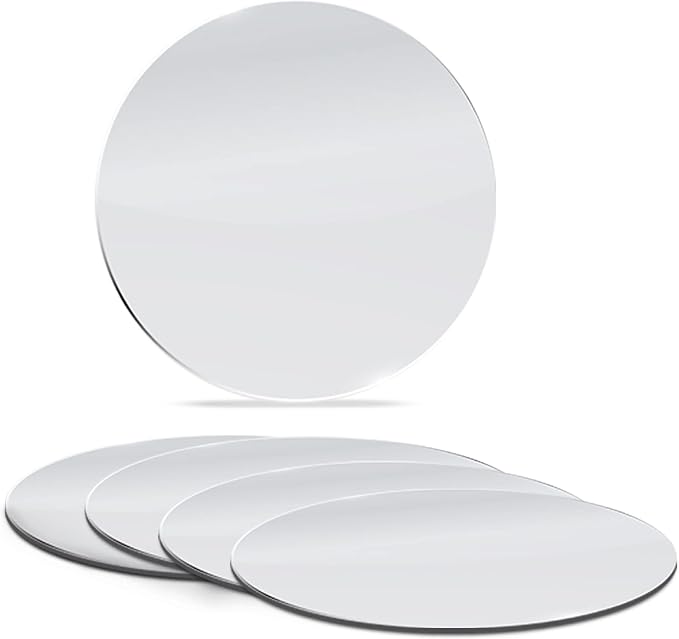 10 Inch, Pack of 6 Small Mirrors for Crafts, Round Mirror for Tables at Wedding, Mirror Tiles for Crafts and DIY Projects