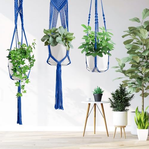 SFENNGPET Macrame Plant Hangers, 6Pack Hanging Planters for Indoor Plants