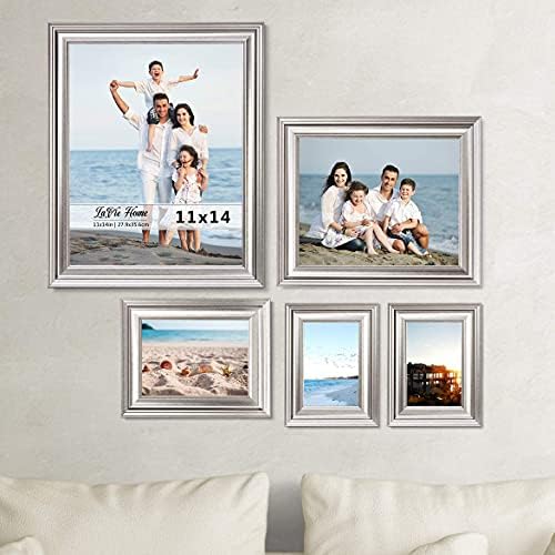 LaVie Home 5x7 Picture Frames (3 Pack, Silver) Photo Frame Set with High Definition Glass for Wall Mount & Table Top Display