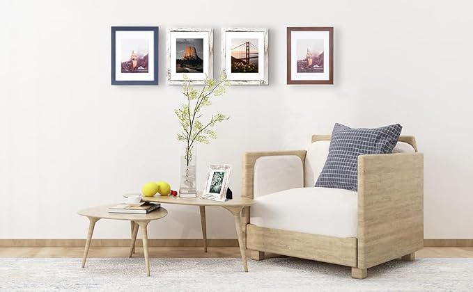 kennethan Picture Frame, Dark Brown, 11x14 inches, 2 Pcs in 1 Set, Matted, Wall Mount