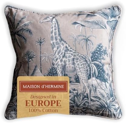 Maison d' Hermine Throw Pillow Covers 100% Cotton (18" x 18" - Pack of 1)