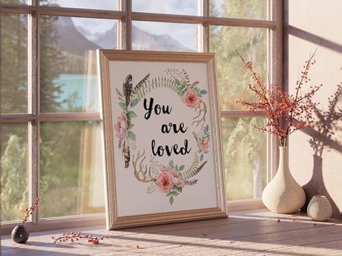 You Are Loved Art Print - 8x10 (Unframed) | Heartwarming Typography Design | Inspirational Home Décor | Wall Art for Bedroom | Living Room Décor | Home Décor | Kitchen Décor | Wall Art