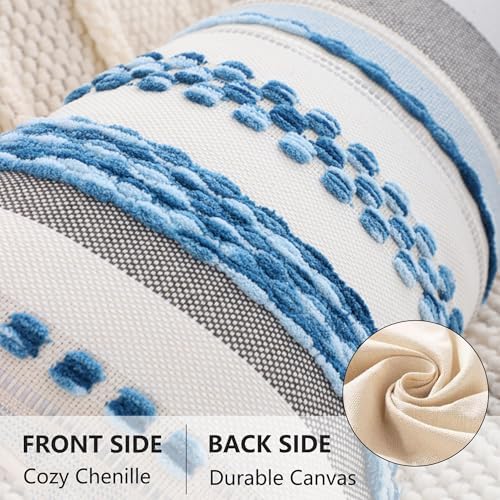 Boho Lumbar Throw Pillow Cover 14x36 Sky Blue