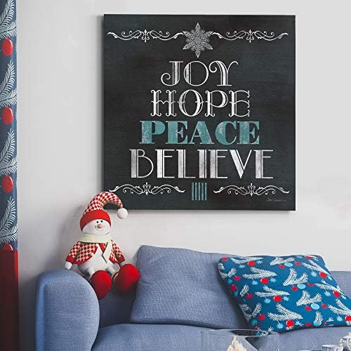 Renditions Gallery Canvas Art Prints for Home Decor Joy Hope Peace Believe Christmas Inspirational Tree Wall Hanging Artowrk for Living Room Home Kitchen Wall Decorations - 40"X40" LT05