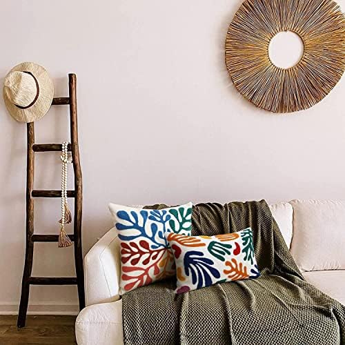 Merrycolor Boho Abstract Matisse Throw Pillow Covers 18x18 Soft Tufted Colorful Pillow Covers Mid Century Aesthetic Art Modern Boho Pillows Decorative Throw Pillow Case for Couch Living Room Bed