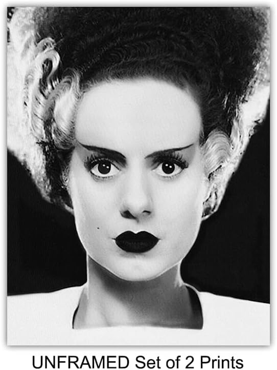 Frankenstein, Bride Poster Set - Gift for Vintage Hollywood Horror Monster Movie, Goth, Gothic Fan, Men, Teens, Kids Bedroom - 8x10 Funny Photo Photograph Wall Art Decor, Room Decorations Pictures