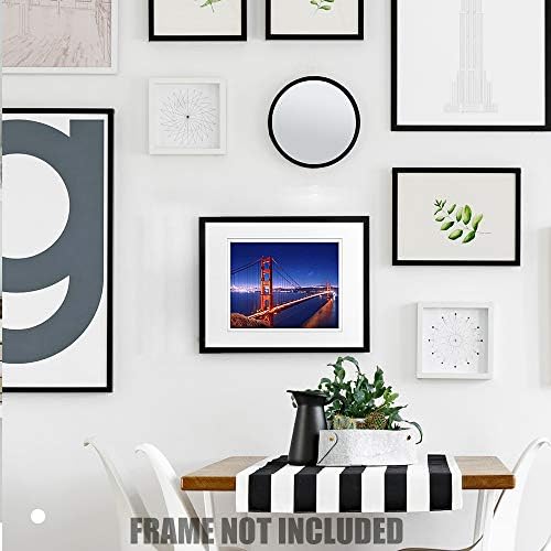A&T Artwork Golden Gate Bridge Personalized Photo Prints Gift Couple's Names and the Special Date Gift for Anniversary,Valentine's day,Wedding. 14x11 inches & D-Mats UNFRAMED