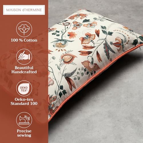 Maison d' Hermine Throw Pillow Covers 100% Cotton (12" x 20" - Pack of 1)