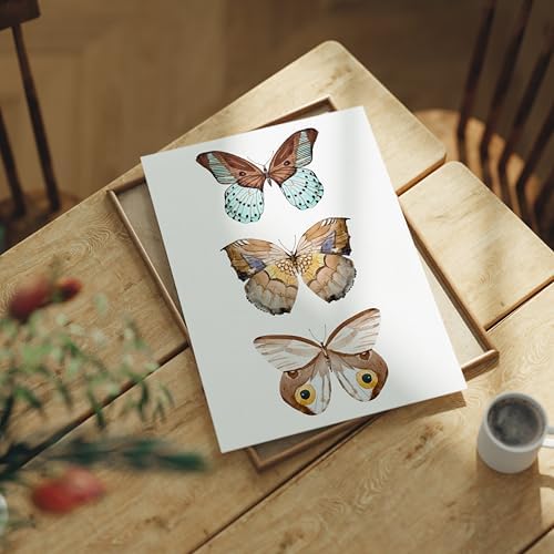 Prints Made Perfect Brown Butterfly Wall Art – Watercolor Butterfly Print – Botanical Nature Decor – Neutral Cottagecore Wall Decor – 11x14 Unframed Linen Paper