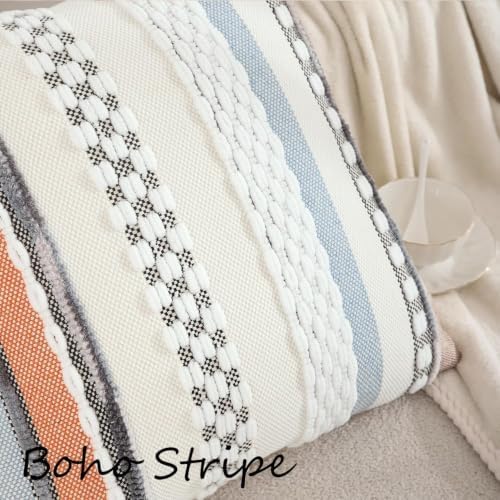 Boho Throw Pillow Covers 18x18 Set of 2 Orange Blue