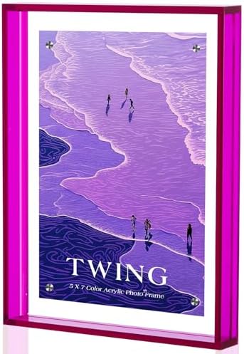 TWING 5x7 Picture Frame Acrylic Magnetic Wall Mounting/Self Standing Frame