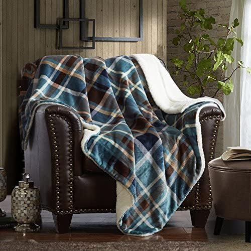 MERRYLIFE Sherpa Throw Blanket Ultra-Plush Comfort | Decorative, Soft, Colorful | Home, Couch, Outdoor, Travel Use (Greenland, 60" 70")