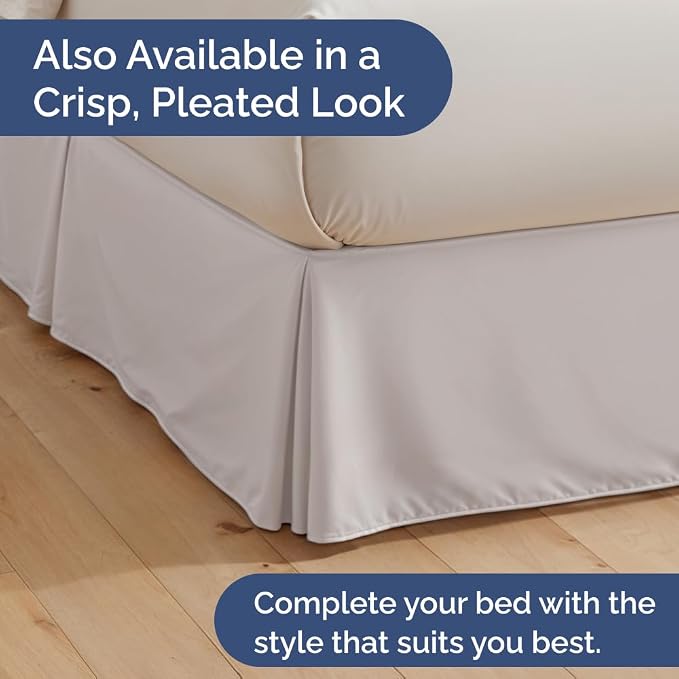 Bedskirt Full Size Ruffle - Ruffled Bed Skirt - 12 Inch Drop - Light Grey | Bedskirt with Platform, Ultra-Soft Premium Hotel Quality, Wrinkle Free, Fade & Shrink Resistant, for Women, Men, Kids & Teens