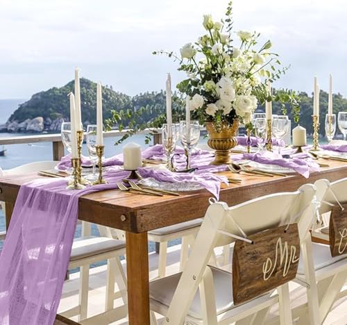 20 Pack Cheesecloth Table Runner 17 x 108 Inch, Lavender