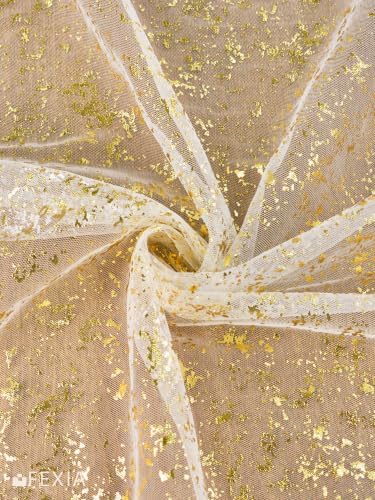 FEXIA 2Pcs Gold Table Runner 10FT Gauze Glitter Wedding Party Decorations
