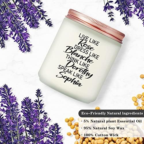 Maybeone Golden Girls Merchandise - Live Like Rose Lavender Scented Candle for Her - The Golden Girls Gifts for Women