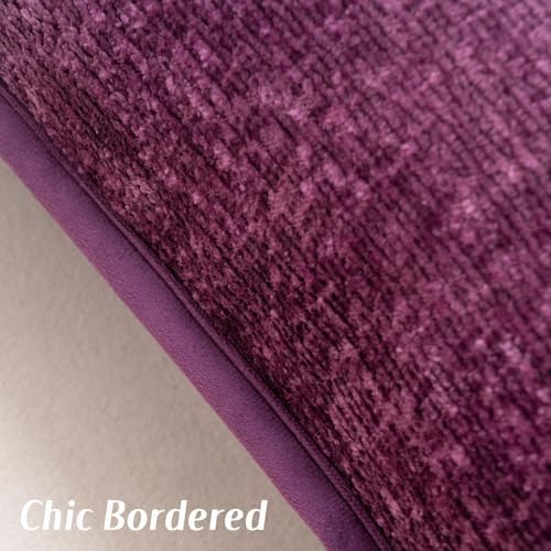 FUTEI Pack of 2 Chenille Soft Throw Pillow Covers 26x26 Inch, Purple