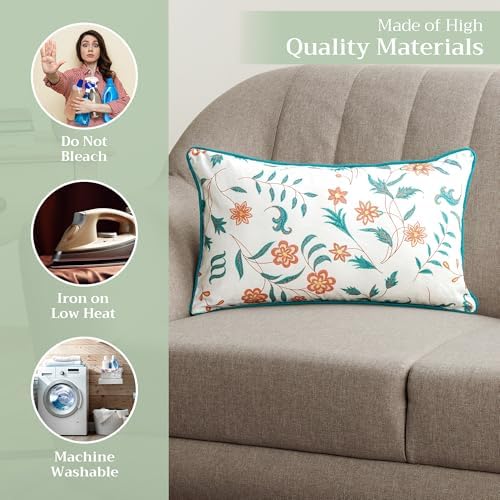 Maison d' Hermine Throw Pillow Covers 100% Cotton (12" x 20" - Pack of 1)