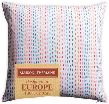 Maison d' Hermine Throw Pillow Covers 100% Cotton (18" x 18" - Pack of 1)