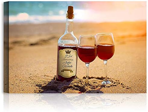 Taste Love with the Lover Personalized Canvas Prints Artwork with Couple's Names and Date on,Perfect Love Gift for Anniversary,Wedding,Birthday and Holidays.30x20 inches
