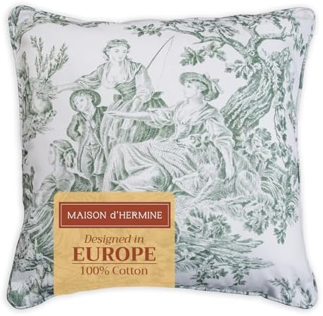 Maison d' Hermine Throw Pillow Covers 100% Cotton (18" x 18" - Pack of 1)