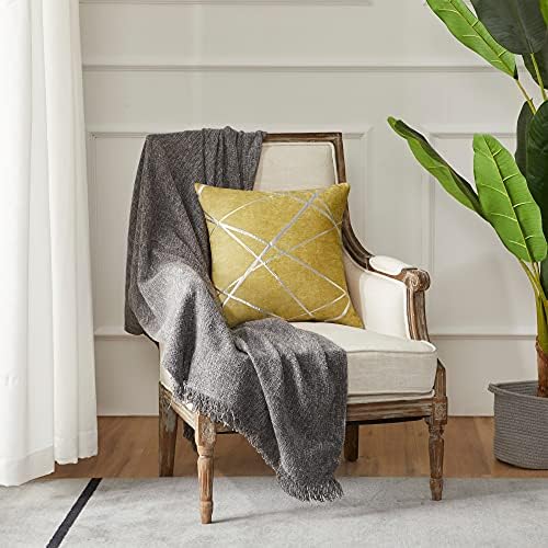 GIGIZAZA Decorative Throw Pillow Covers 26 x 26,Yellow Sofa Thick Cushion Pillow Covers,Square Luxury Pillows 2 Set